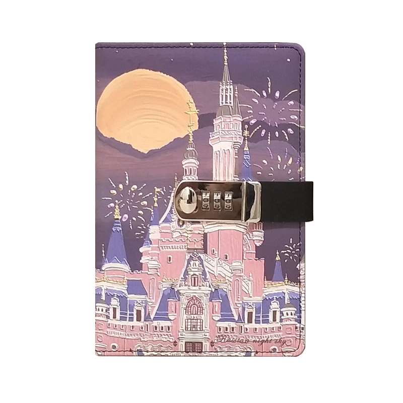 New Cute Password Book with Lock Diary Thickened Creative Hand Ledger Student Notepad Stationery Notebook A5