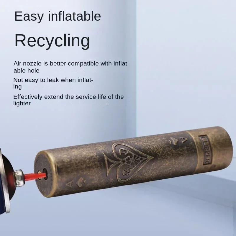 New CLIPPER Retro Vintage Spade A Gear Pulley Metal Grinding Wheel Lighter Inflatable Old-fashioned Flint Lighter Tool(No Gas)