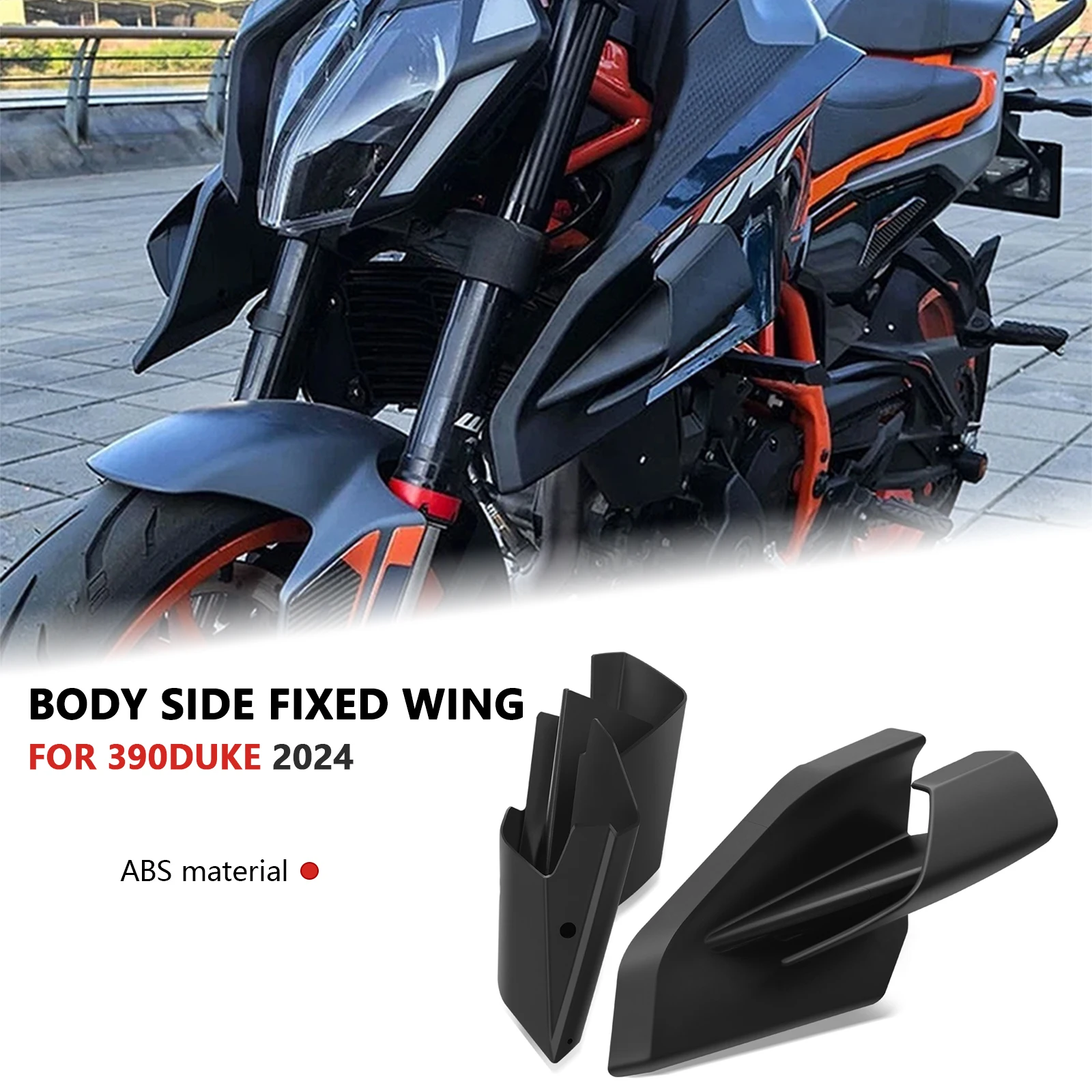 

Обтекатель крылышка, боковая прижимная сила, голые спойлеры, дефлекторы с фиксированными крыльями, аксессуары для мотоциклов для 390 Duke 390 DUKE 2024 2025