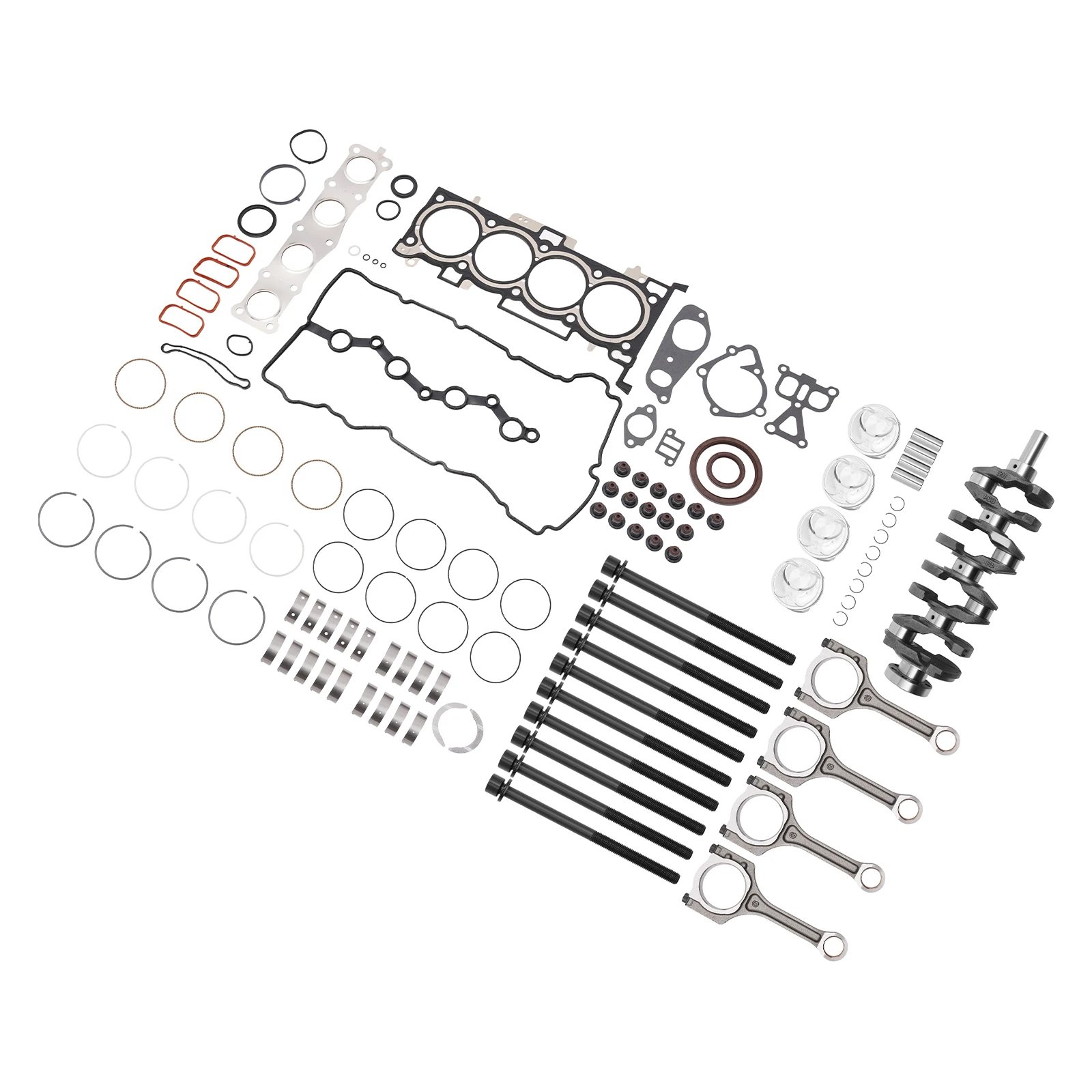 مجموعة إعادة بناء المحرك لسيارات هيونداي G4KJ 2.4L ، طقم إصلاح بعمود مرفقي ، حشية المكابس ، قضبان التوصيل