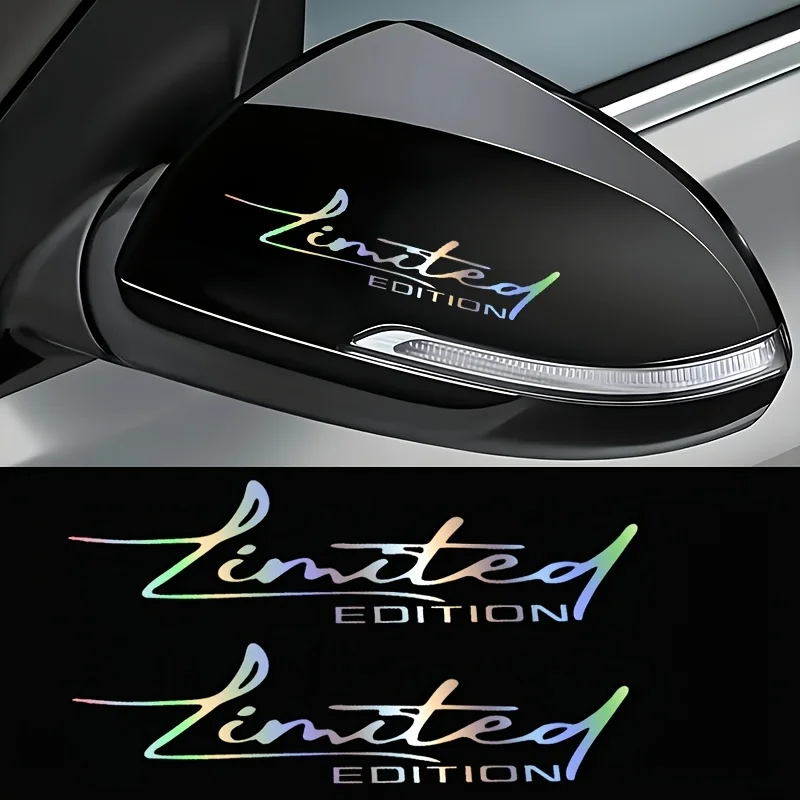 

2 шт. наклеек из ПВХ лимитированной серии, с полой гравировкой, прочные, водонепроницаемые, для дверных ручек автомобиля, боковых зеркал и багажника