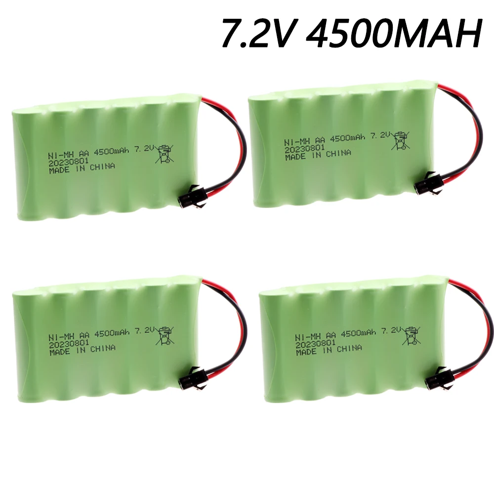 7.2V 4500mAh AA Battery Nimh With SM connector For Rc toys Cars Tanks Robot Gun 7.2v 3000mAh Rechargeable Battery For Rc Boat