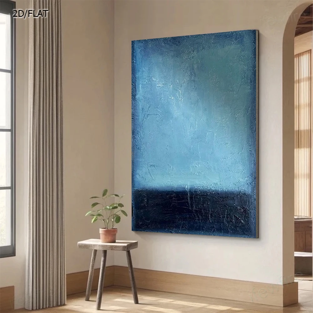 

Abstract Blue And Golden Landscape Wall Art Canvas Home Decor Painting Modern Cuadro Oil Picture Art Vintage Room Decor Mural