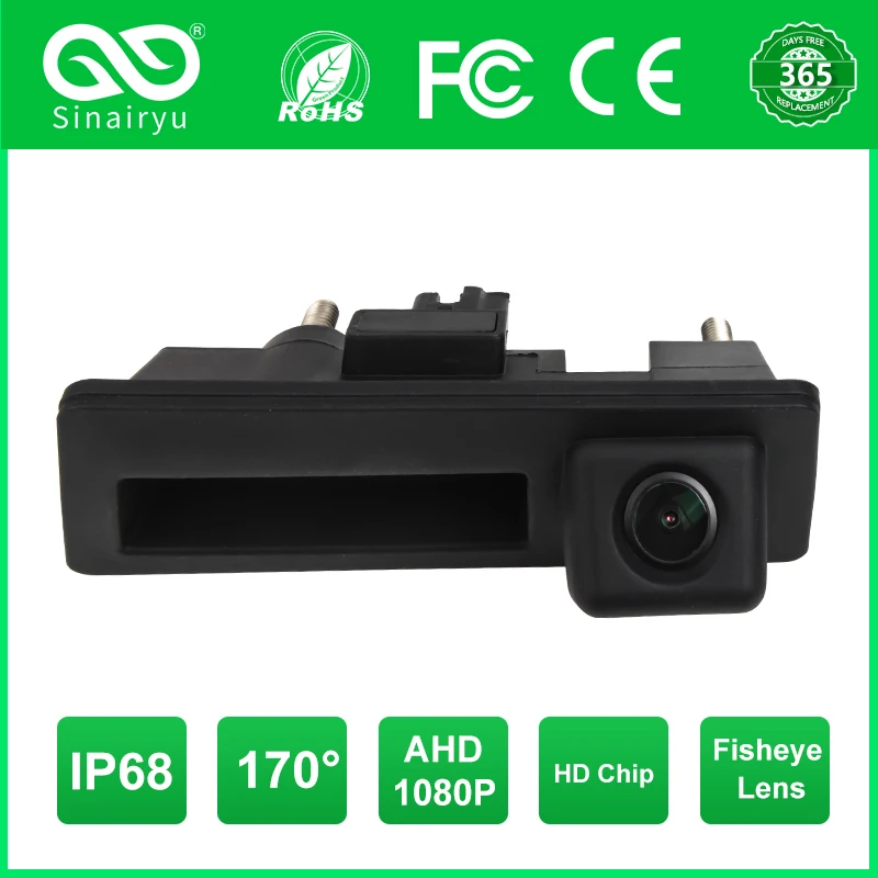 

Sinairyu 170° 1080P AHD Vehicle Rear View Camera for VW Volkswagen Golf Passat B7 B6 Tiguan Jetta MK6 Audi A3 A4 A5 Q5 A6 B6 car