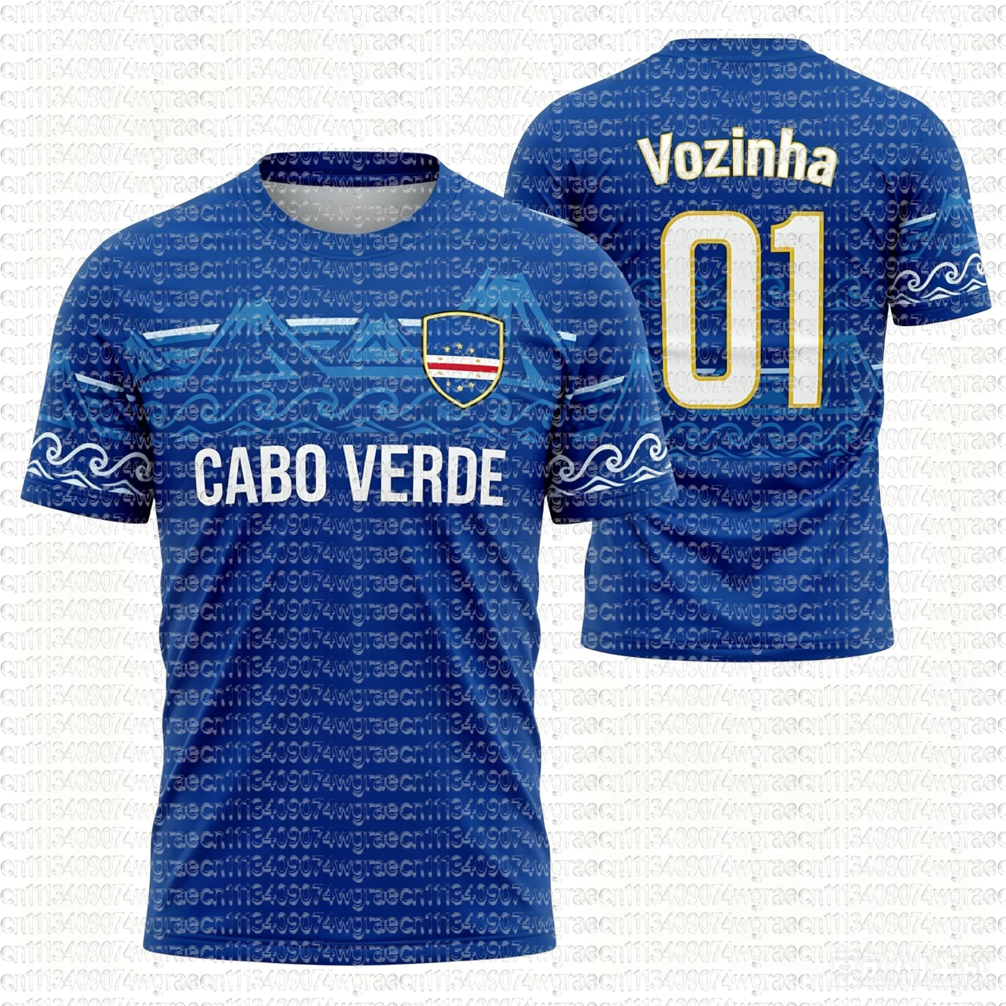 Nova Camisa de Futebol de Cabo Verde 2026 para Torcedores, Camiseta Gola Redonda para Família, Secagem Rápida e Absorção de Umidade
