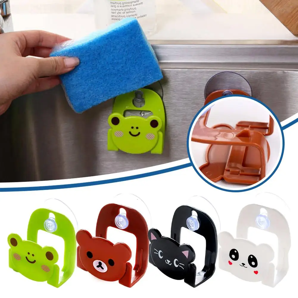 Cartoon Sponge Rag Holder Kitchen Sink Rustproof Dispenser Brush Holder Storage Kitchen Decoration Gadgets Tools Accessories