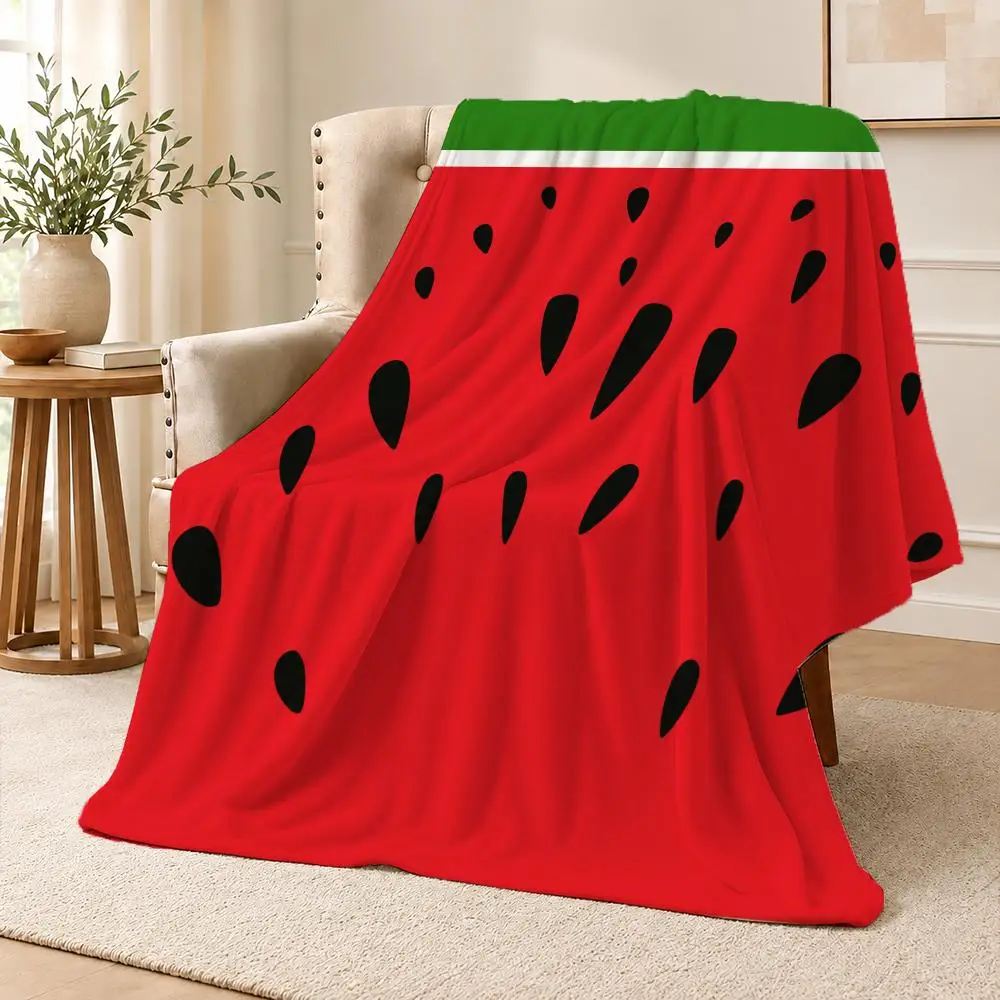Colorful Summer Fruit Fresh Retro Pattern Decor Throw Soft Flannel Throw Blanket for Couch Bed Sofa Warm Cozy All Season