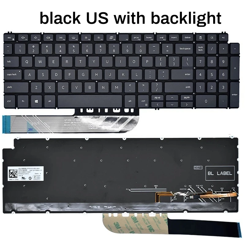 Nuevo teclado del ordenador portátil para DELL Inspiron 15-5502, 5509, 5505, 5509, 5510, 5590, 5591, 5598, 5593, 5584, 3501, 3505