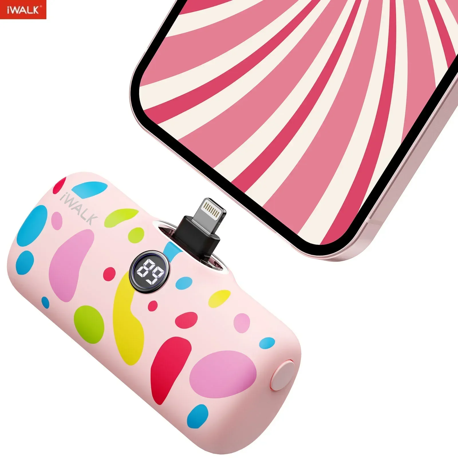 iWALK Capsule with Colorful Pattern Power Bank Portable Battery Fast Charger for Iphone Powerbank Fast Charge External Powerbank