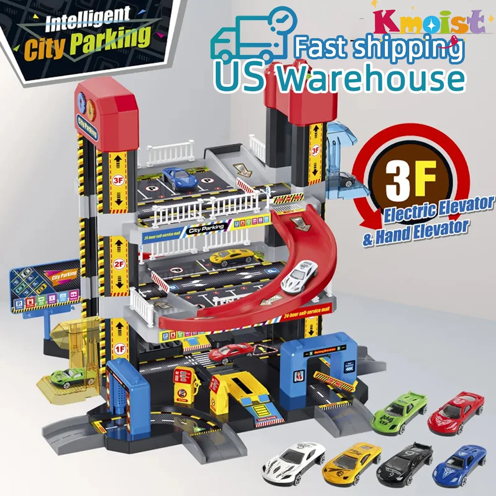 

Rail Car City Building Parking Lot Racing Rail Car Track Game Toys Kids Building Parking Lot Kids DIY Rail Cars Gifts for Boys
