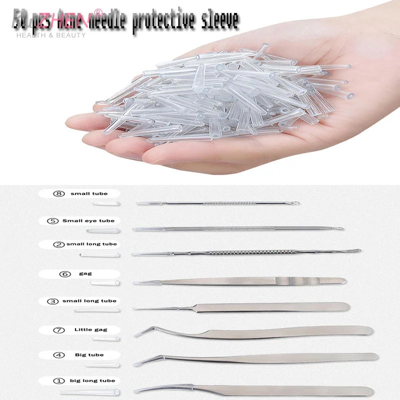 50 stücke Akne Nadel Spitze Schutz Weiche Schutzhülle Wimpern Pinzette Spitze Abdeckung Clip Schutzhülle Clip Schutzhülle