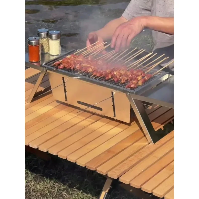 شواية منزلية صغيرة خارجية من الفولاذ المقاوم للصدأ