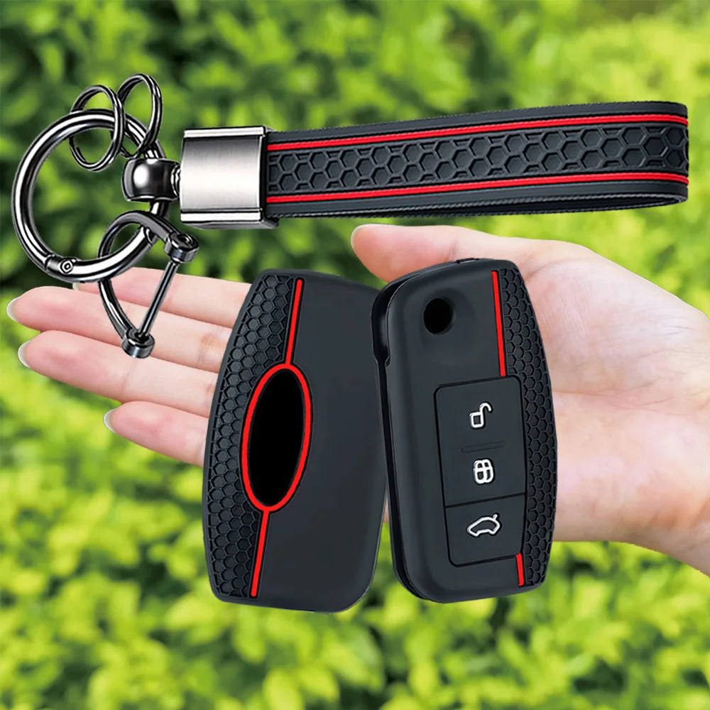 car key case cover key holder for Ford Focus mk2 C Max S-MAX EcoSport Fusion Fiesta Mk7 Cowgar Mondeo 2 Mustang Mach Keychain
