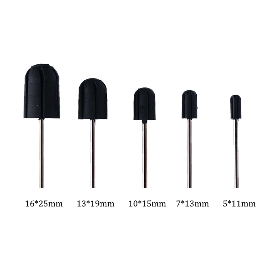 50 piezas caps de lijado para uñas con bloque de pedicura de goma – fresas eléctricas para cutícula y pulido de pies. 5