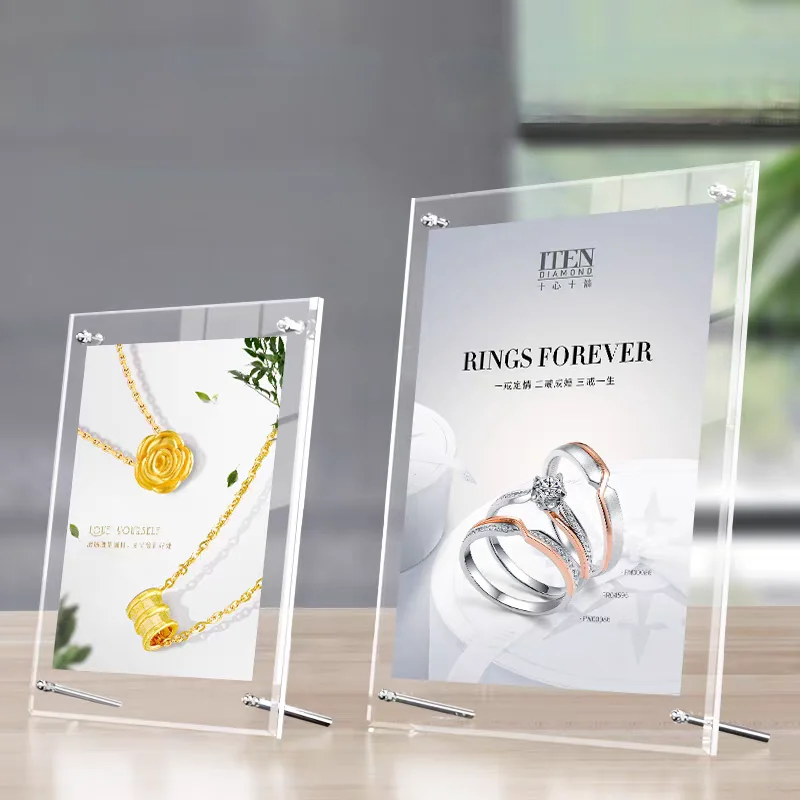 A4 210x297mm Restaurant Acrylic Menu Holders Message Holders Photo Poster Frame Table Sign Holder Display Stand