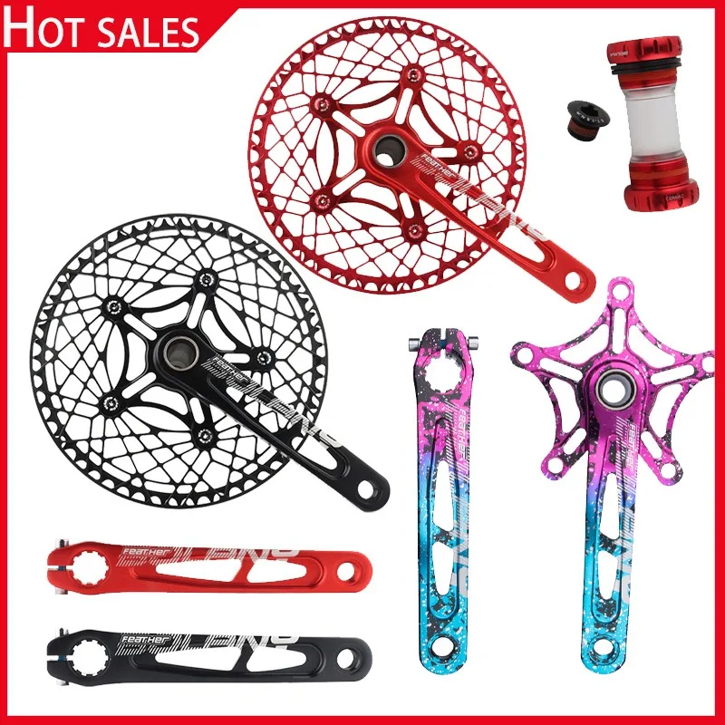 

Bolany Folding Bicycle Crank Aluminum Alloy Chainwheel Ceramic Axis 130BCD Hollow Integrated Bicycle Accessories Cycling