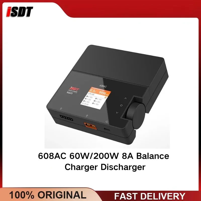ISDT 608AC 60W/200W 8A Compact Balance Charger Discharger BattGo for 2-6S LiPo LiHv LiFe RC Drone