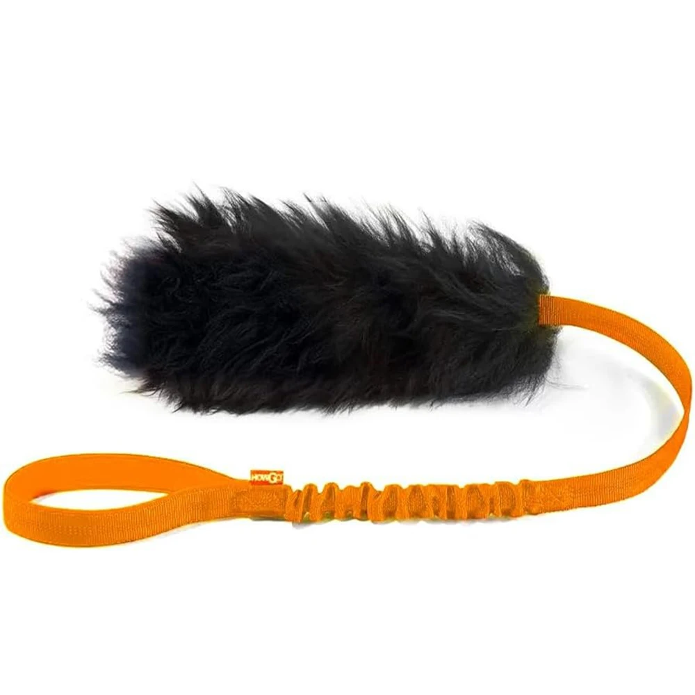 Brinquedo interativo da corda do cão bungee chaser brinquedo com bola de borracha pet rebocador brinquedo pele carneiro para cães médios grandes exercício ao ar livre