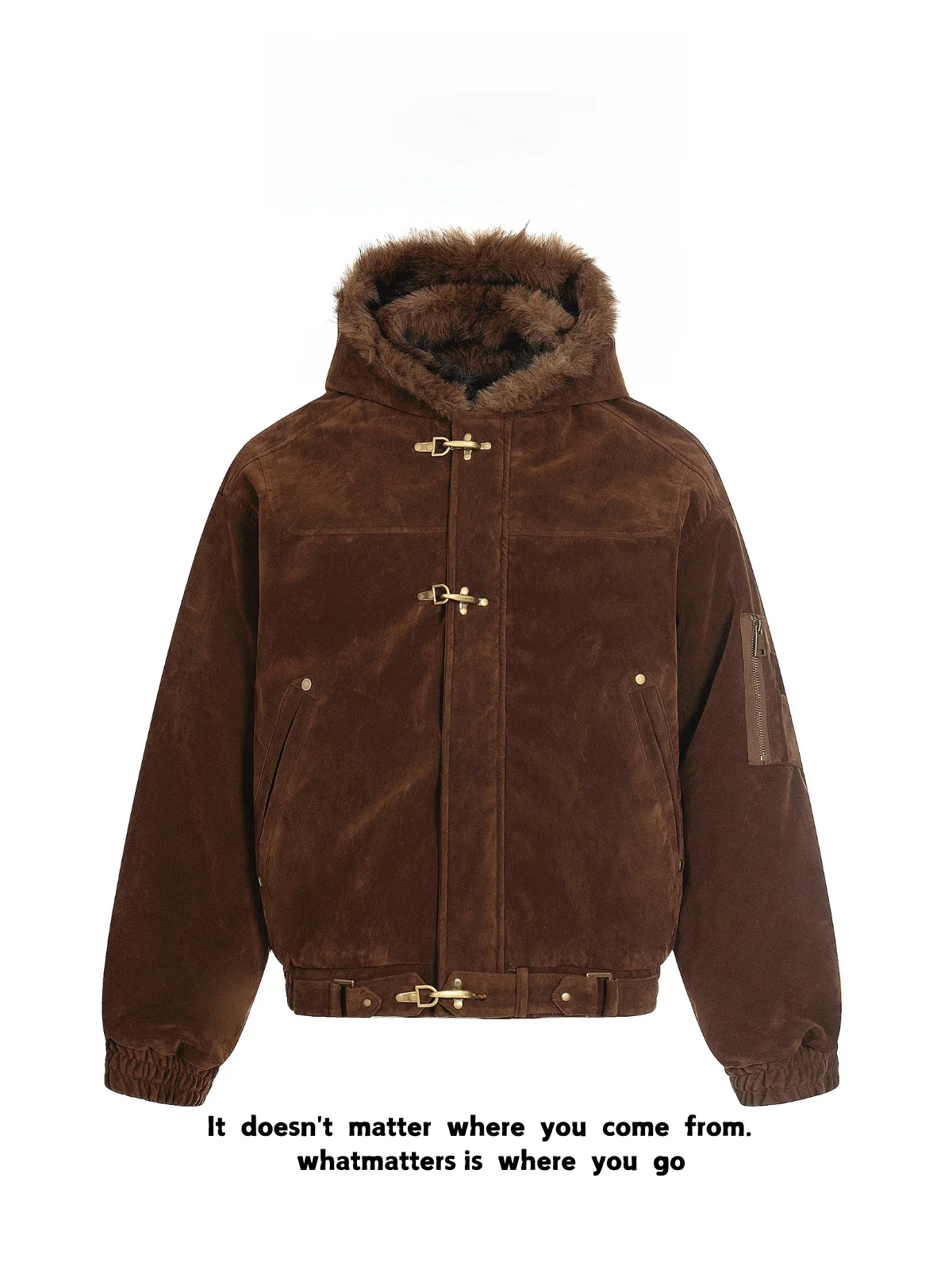 

ISTURE американский ретро замшевый меховой воротник с капюшоном хлопковая куртка свободная повседневная зимняя верхняя одежда для пар самолет синий дизайн