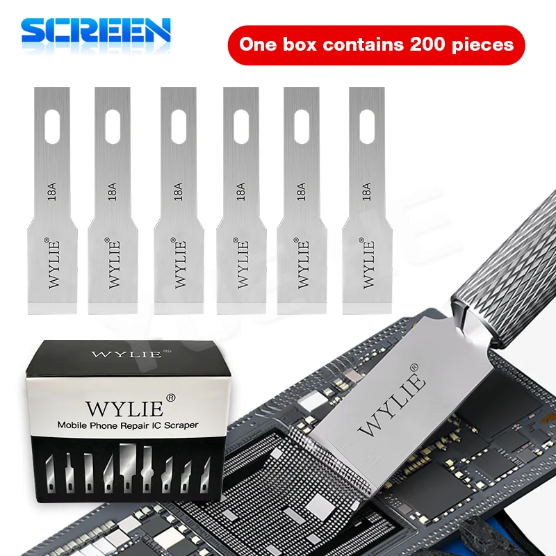 

WYLIE WL-18A сварочная подушечка для удаления клея, быстрый скребок, 200 шт. для ремонта мобильных телефонов, инструменты для удаления клея со стеклянной задней крышкой процессора