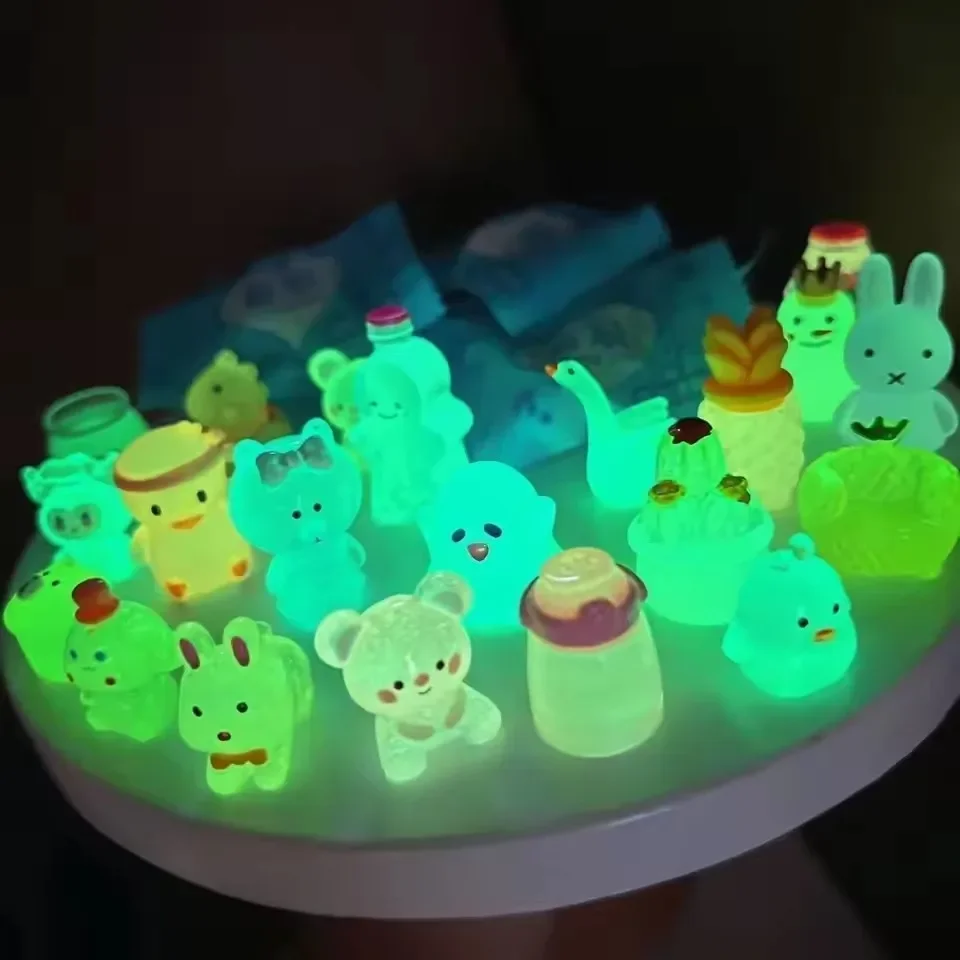 10pcs Cute Simulation Animal Model Luminous Animal Blind Bag Mini Blind Box Toys Kids Gifts Surprise Blind Bag Random