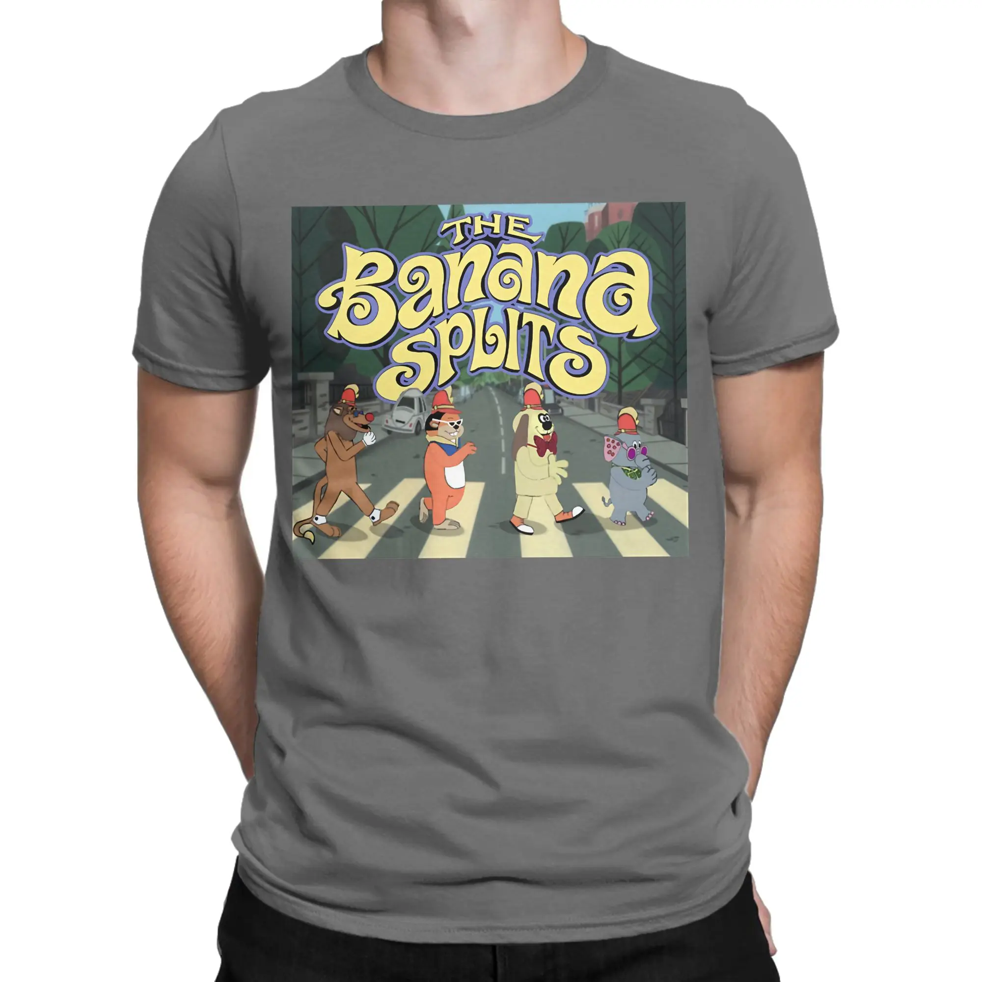The Banana Splits Tshirts Unisex Cotton Tops Shirts Novelty  Crewneck Short Sleeve