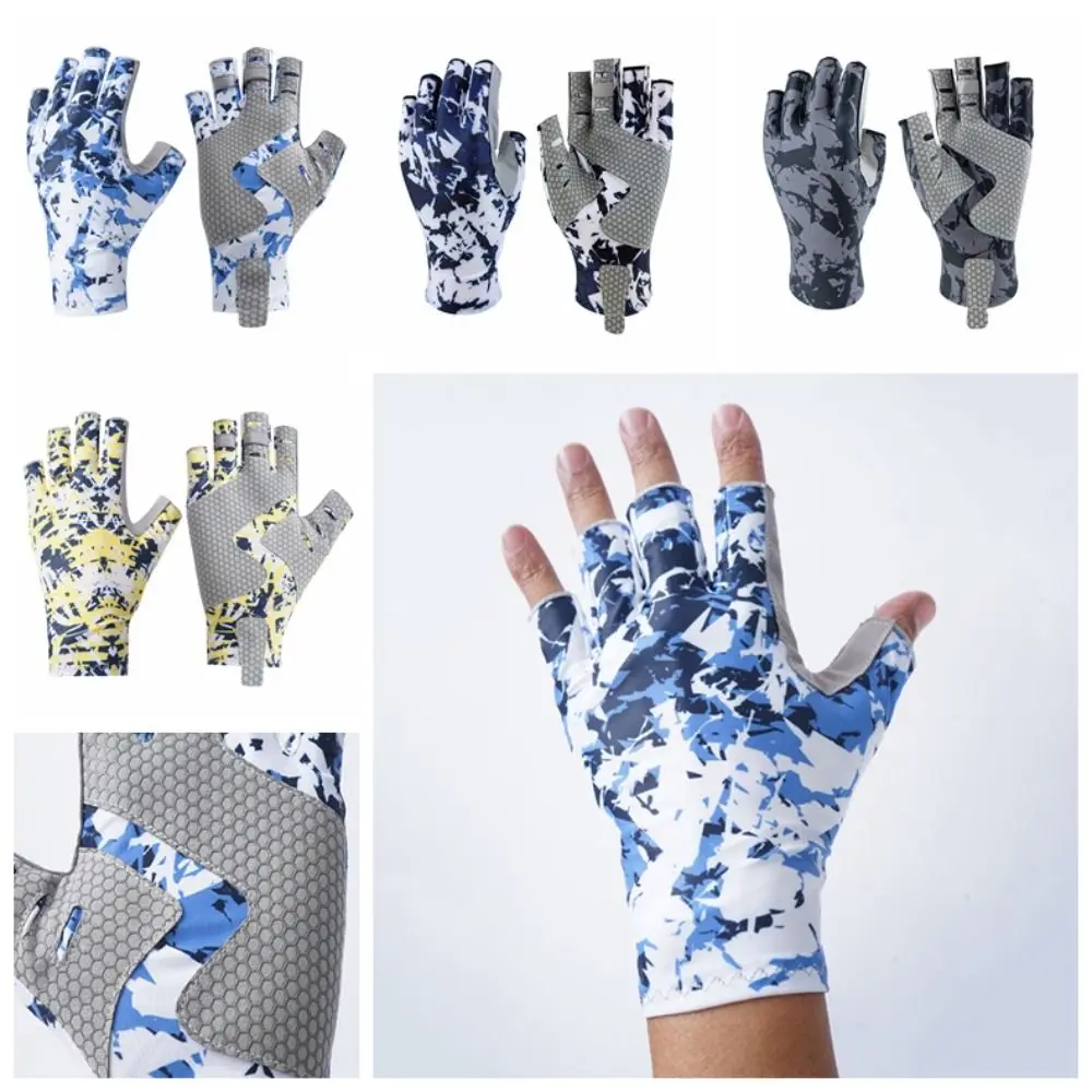 Sun Protection Half Finger Fishing Gloves Summer Sunscreen Half-finger Fingerless Fishing Gloves Sun-proof Anti-Slip