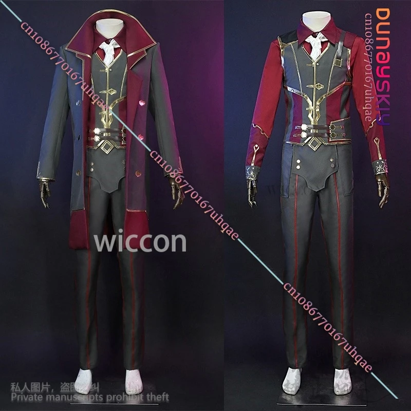 Anime Game LOL Arcane Cosplay Silco Costume Wig Military Uniform Trench Coat Boot For Man Halloween Christmas Party Customized