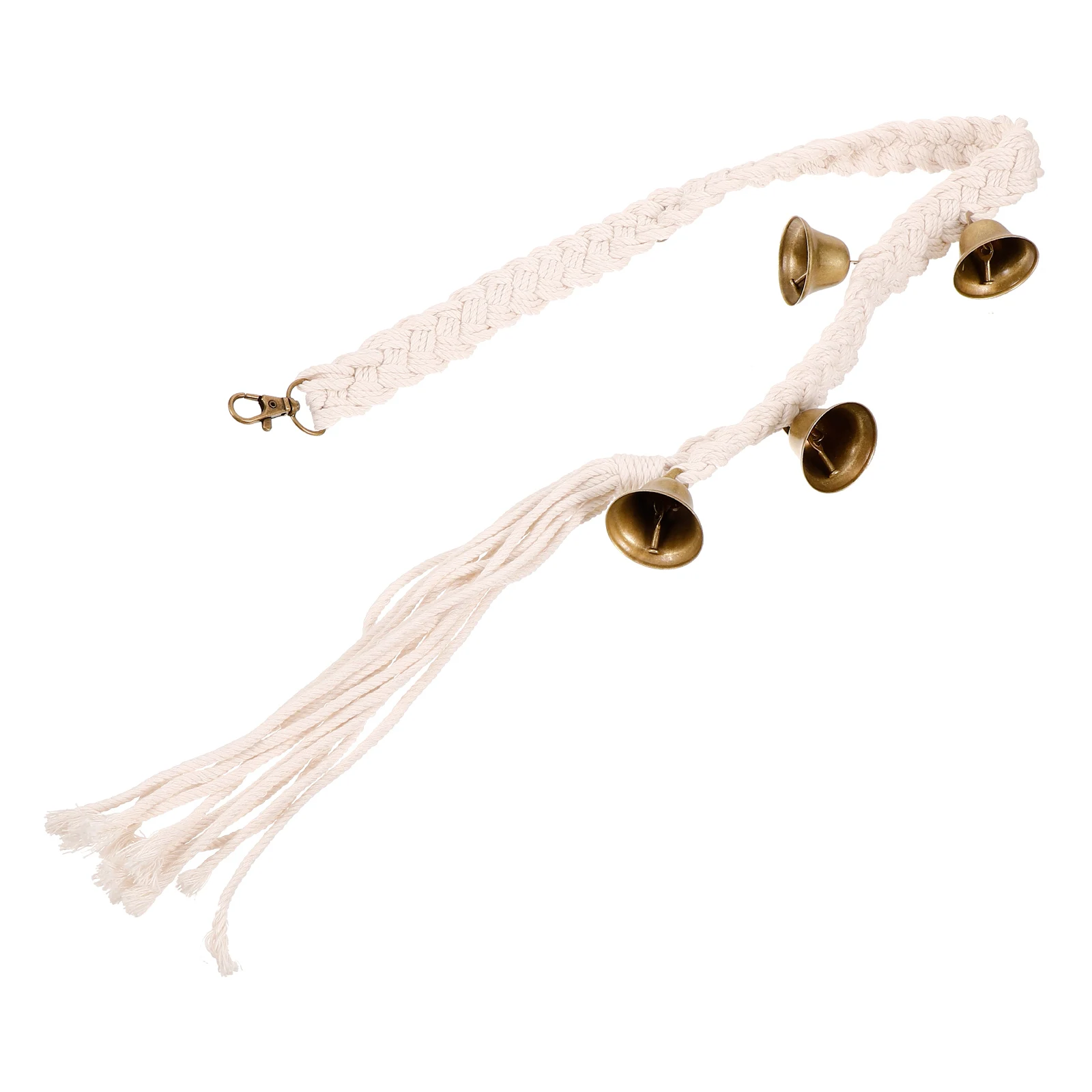

Retro Door Bell 74x3cm Beige Adjustable Cotton Rope Hanging Bells Vintage Home Decor Farmhouse Wall Yard Decoration