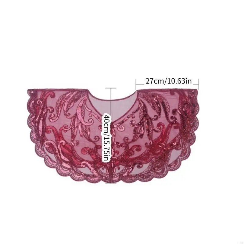 

49MF Sequins Shawls Princess Wrap Shrug Scarf Handmade Dress Accessories for Women