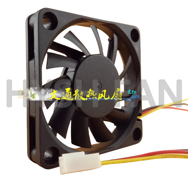 Ventilador de refrigeração para Chassis, OD6010-12HSS, DC 12V, 0.25A, 60x60x10mm