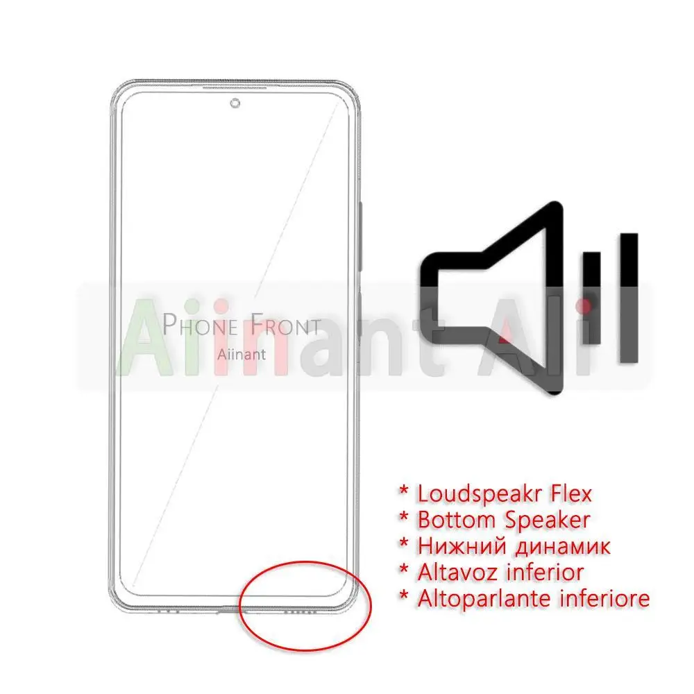 AiinAnt For Xiaomi Redmi Note 10 10X Pro 4G 5G Plus Loud Speaker Bottom Loudspeaker Sound Buzzer Flex Cable Phone Spare Parts