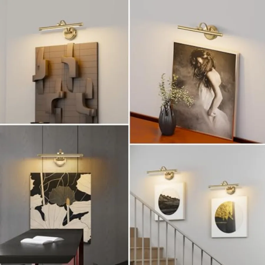 Picture Light for Wall, Battery Operated Art Lights for Painting, 3 Color Selections and Brightness, Adjustable Wireless Portra