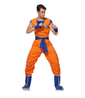 Japanese Anime Adult Orange Suits Son Goku Cosplay Costume Anime Superheroes Jumpsuit Role Play Dress Up