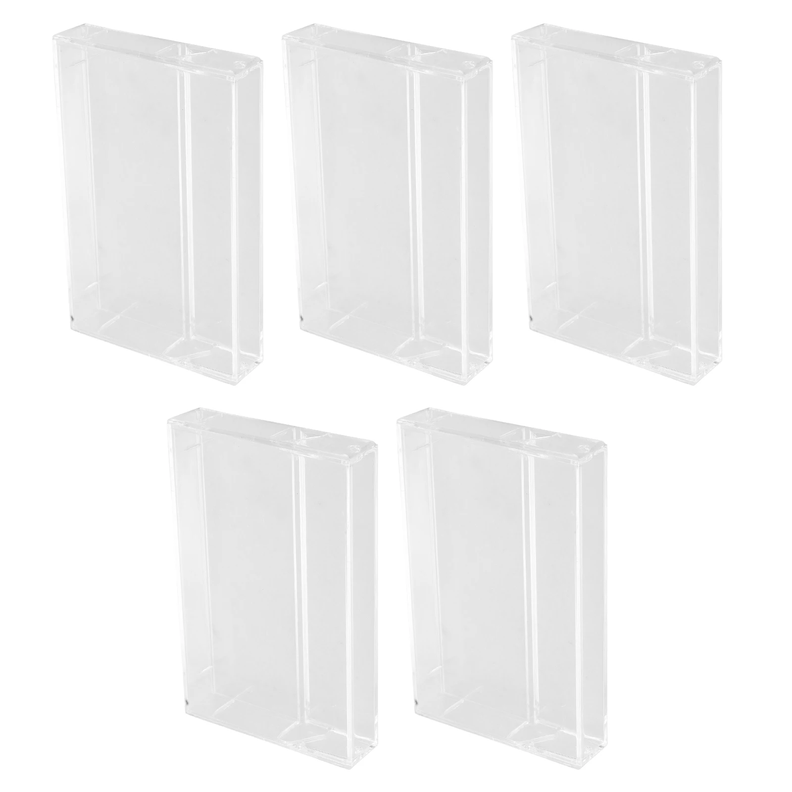 5 Pcs Tape Storage Box Portable Carrying Holders Multi Cassette Display Case Plastic Empty Shell Transparent Cassette Holder