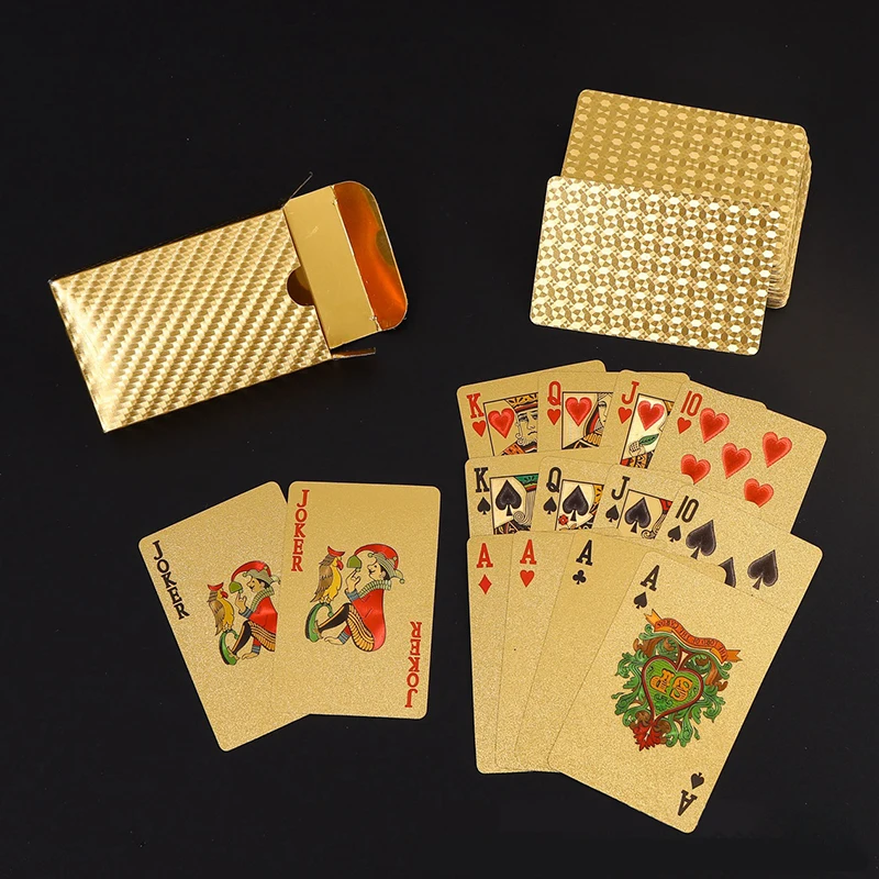 Premium Waterproof 24K Gold Foil Playing Cards Perfect for Poker, Practical Jokes & Party Gifts Halloween/christmas Gifts