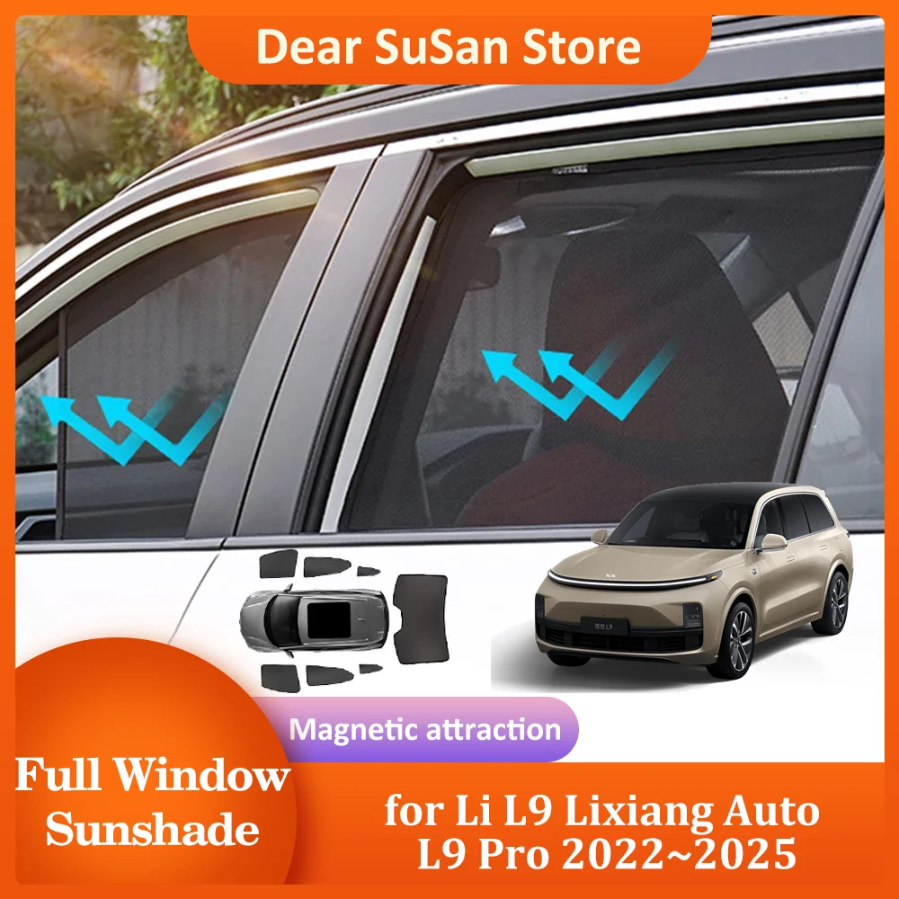 Car Magnetic Sunshade for Li L9 Lixiang Auto L9 Pro 2022~2025 Roof Windshield Curtain Window Sun Visor Sunroof Cover Accessories