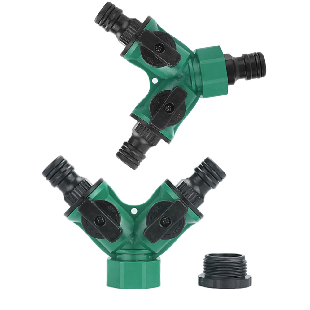 2 Way Water Diverter Hose Splitter Adaptor for Efficient Garden Use with 3/4 inch and 1/2 inch Standard Hose Connections