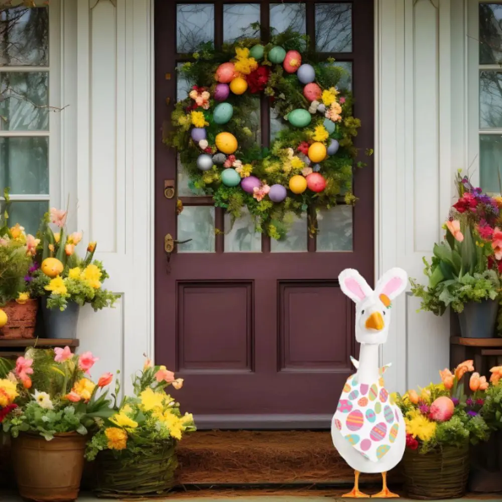 Cute Design Goose Outfit Set Easter Day Theme Housewarming Gift Yard Statue Costume Goose Clothes Garden Decoration