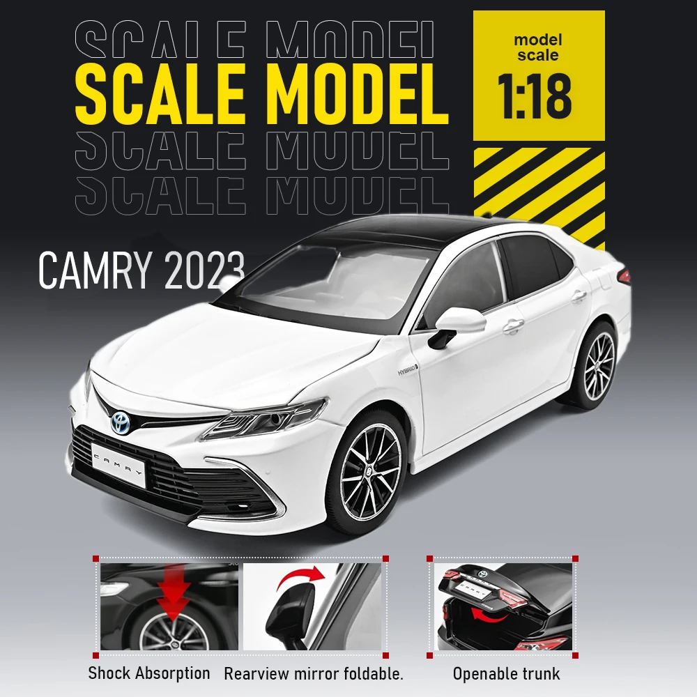 

1:18 Scale CAMRY 530LI Car Miniature Model Toys Alloy Diecat Doors Opened Shock Absorption Front Wheel Steering Home Ornaments