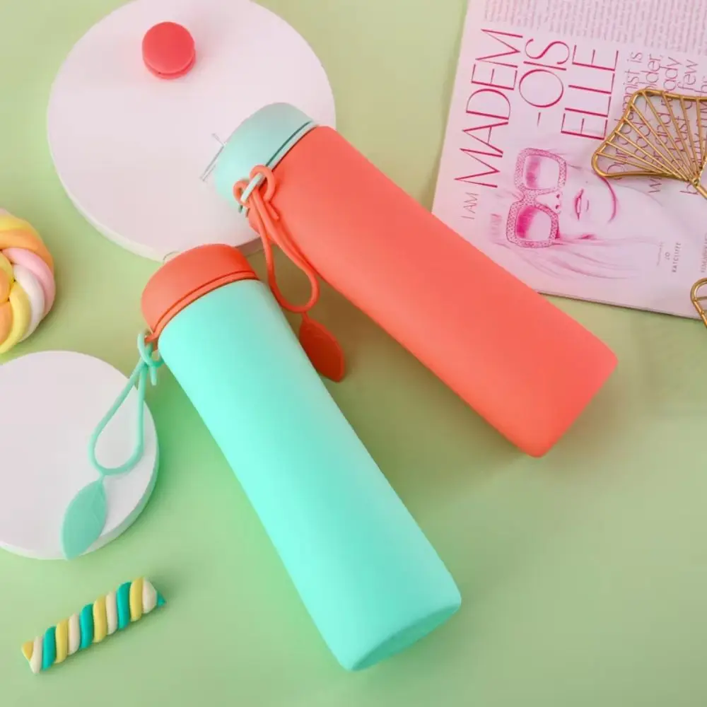 

Leak Proof Foldable Silicone Water Bottle Reuseable Portable Folding Water Cup Twist Cap Collapsible Water Cups Camping