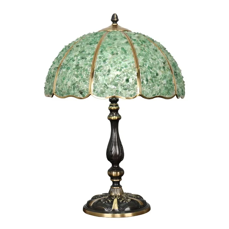 

American all-copper retro desk lamp European luxury simple bedroom bedside lamp study cafe retro atmosphere