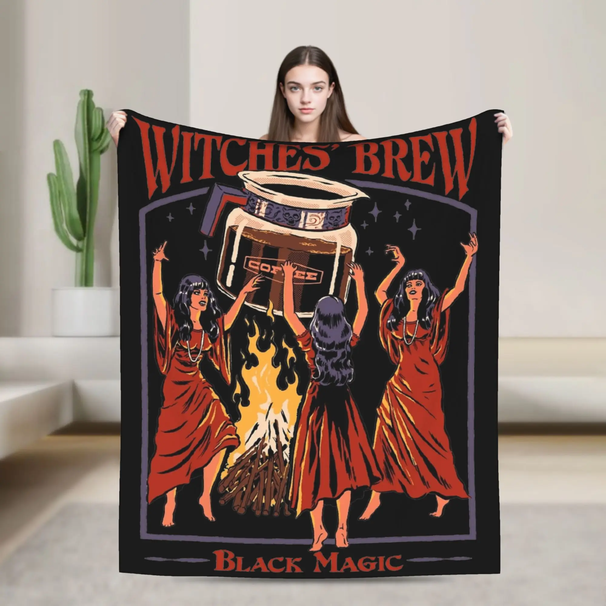 

Witches' Brew Хэллоуин готические вязаные одеяла коралловый флис плюшевые ностальгические мягкие пледы для постельных принадлежностей диван-кровать ковер