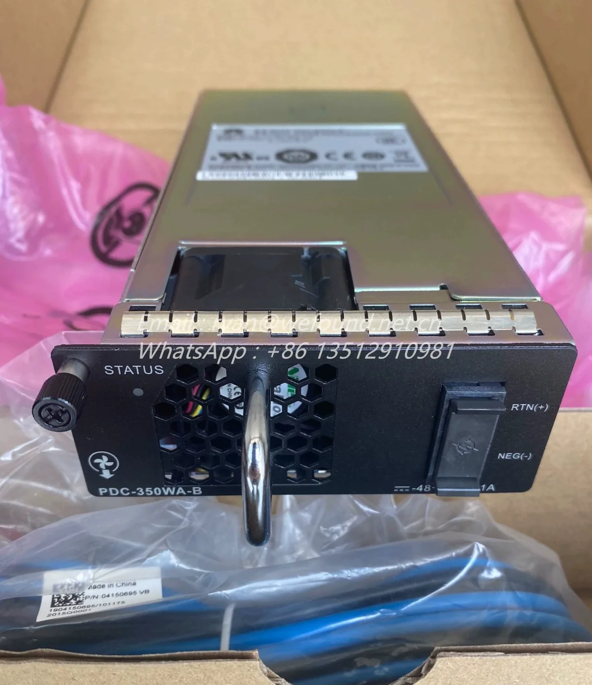 

PDC-350WA-B (B：back-to-front) 350W DC Power Supply Module for HUAWEI CE6870-48S6CQ-EI CE6865-48S8CQ-EI Network Switches 02310PQ