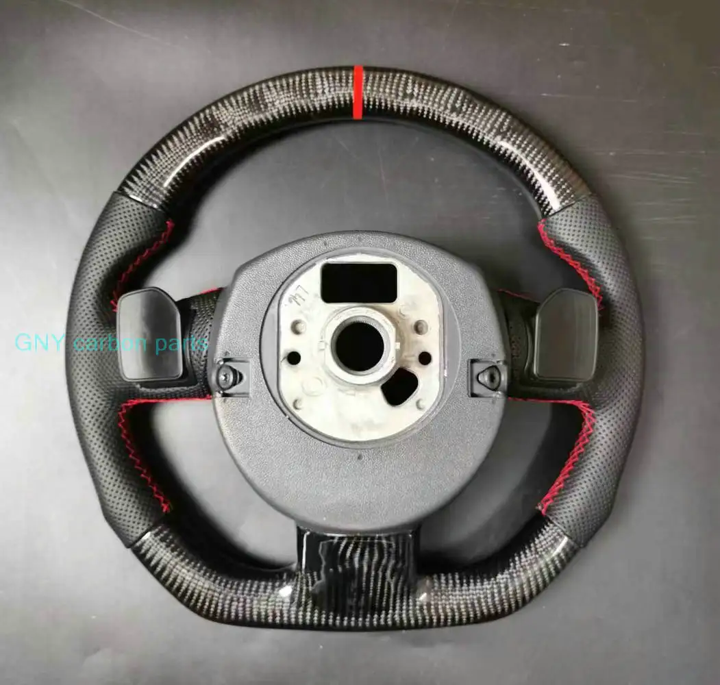 Volante de fibra de carbono 100% Real para coche, accesorio para Audi A3, A4, A5, S3, S4, S5, S6, RS4, RS5, RS6
