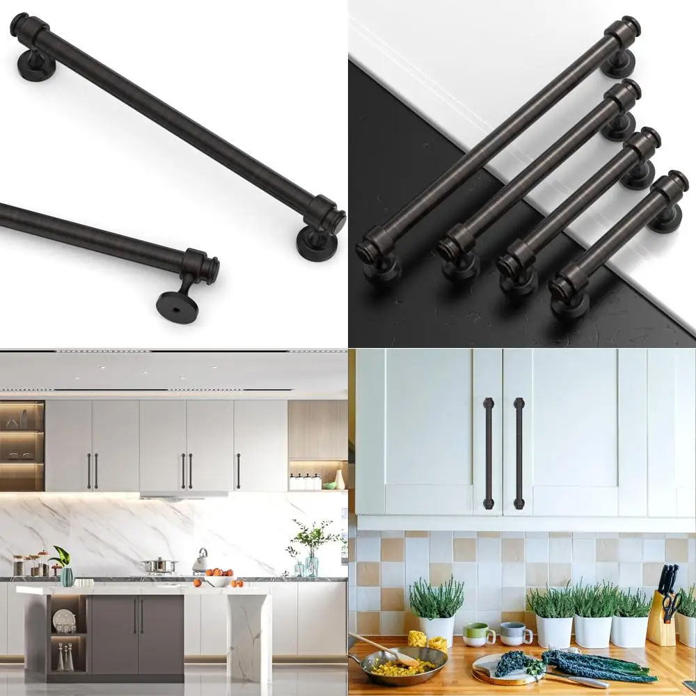 

10 Inch Oil Rubbed Bronze Kitchen Cabinet Handles, Pulls for Cupboard Doors, Hardware Set of 10