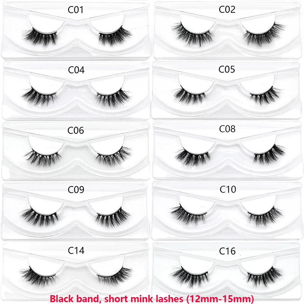 FOXESJI Makeup False Eyelashes Short Mink Half Lashes Fluffy Wispy Soft Cross Mink Eye Lashes Natural Short Lashes Extension