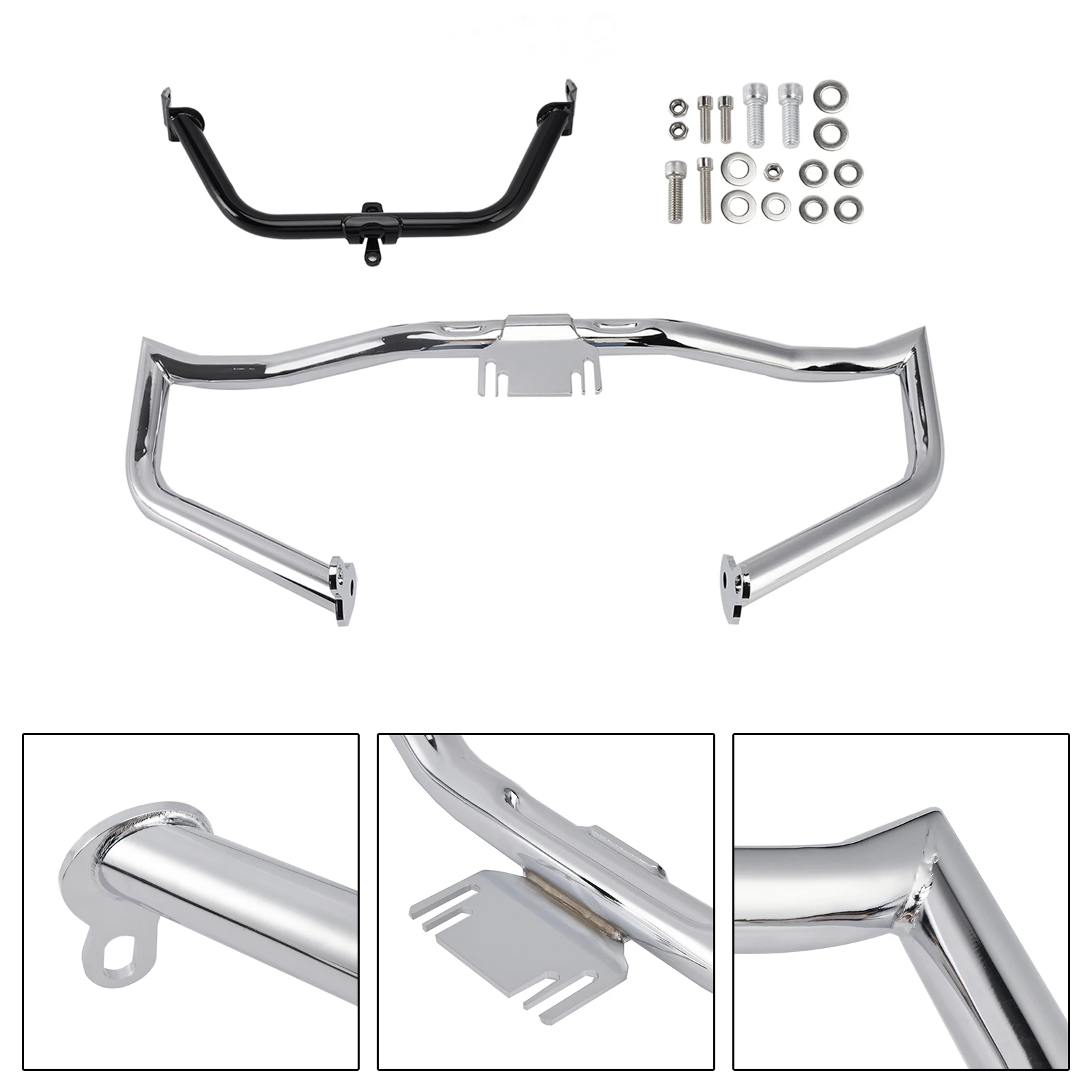 

Topteng Engine & Fairing Bracket Frame Anti-Crash Bumper Kit Chrome For Glide Flht Flhx