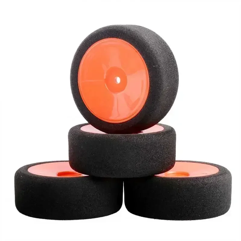 For HSP HPI 1/10 On-road RC Car 12mm Hex RC Racing Cars Accessories 4Pcs Set Racing Foam Tire Wheel Rim Set
