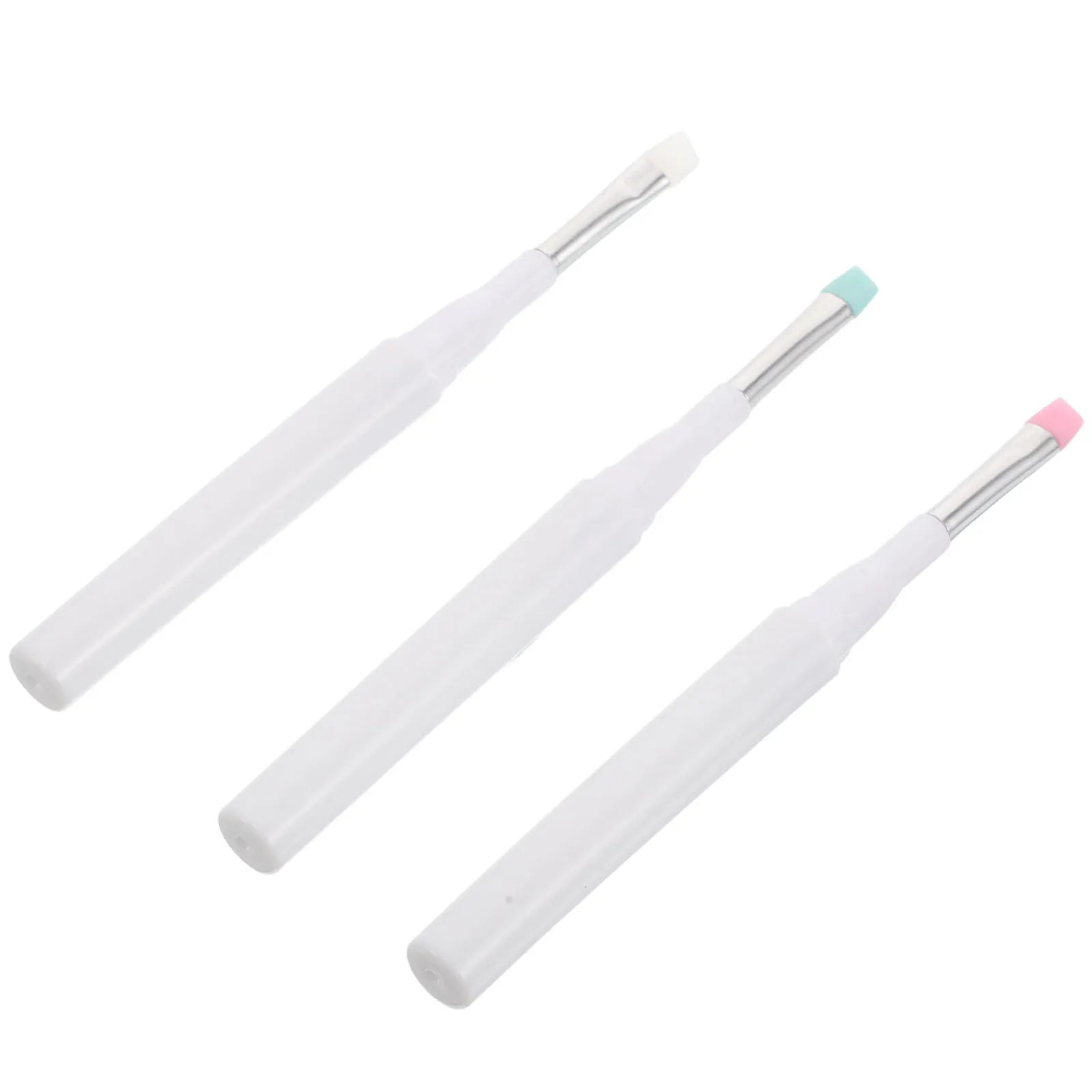 3pcs Silicone Makeup Applicator With Cap Soft For Eyeshadow Lip Gloss Cream Reusable Easy Clean Portable Travel Essential
